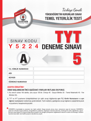 T.G. TYT 5.DENEME SINAVI - A